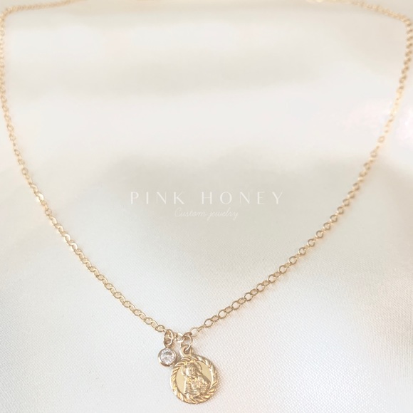 pink honey Jewelry - “Lord have mercy” Jesus gold necklace